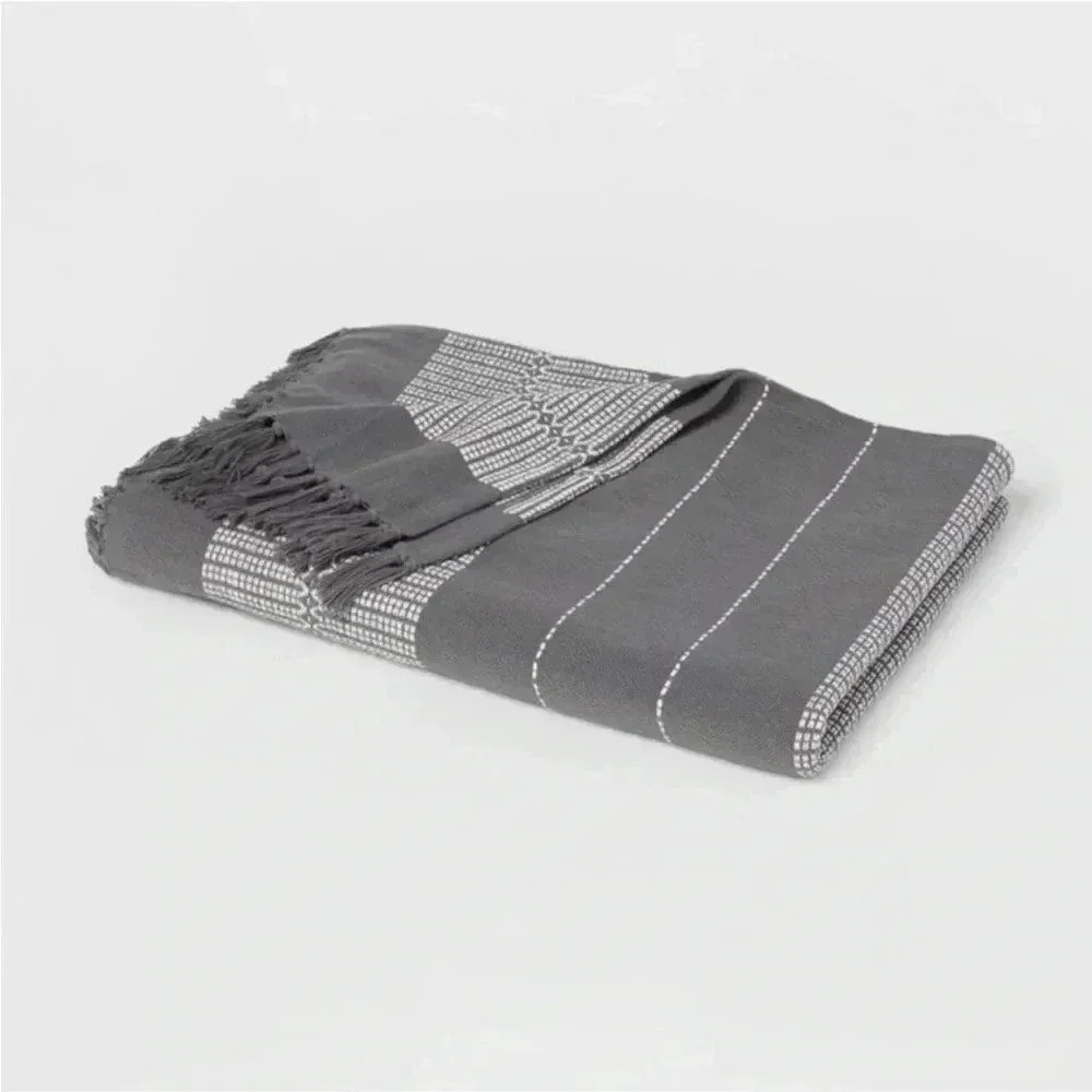 NWT Global Fringed Oversized Throw‎ Blanket
Gray - Threshold